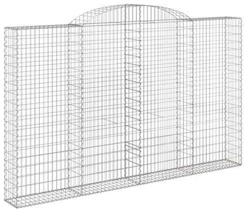 Panier de Gabion, Panier à Pierre Gabion Mur de Soutènement Clôture de Jardin arqué 300x30x180/200 cm Fer galvanisé