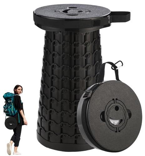 Spisces Upgraded Collapsible Stool,800 lbs Heavy Duty Capacity & Lightweight 2.6 lbs,18-Inch Portable Retractable Folding Stool for Adults,Camping,Fishing,BBQ,Travel