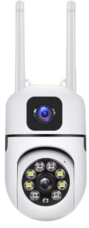 Vocdikficy Telecamera di Sorveglianza Intelligente HD Telecamera di Sorveglianza HD A Doppio Obiettivo per Interni con Collegamento A Doppio Schermo Rotazione A 360° Voce Bidirezionale