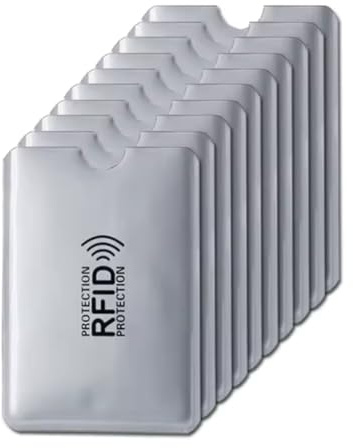 soleilx Custodie Blocco RFID – Set da 10 Custodie Protettive Contactless per Carte di Credito, Bancomat e Documenti – Schermatura RFID/NFC per Protezione Dati Personali (10 cover)