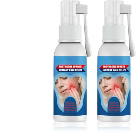 2 Piezas Alivia el Dolor de las Encías,Spray Bucal Gingival,Spray para el Cuidado de las Encías,Aerosol para el Cuidado Bucal Aliviar,Dolor Encías Dolor Spray,Spray Portátil De Dolor De Muelas,20ML