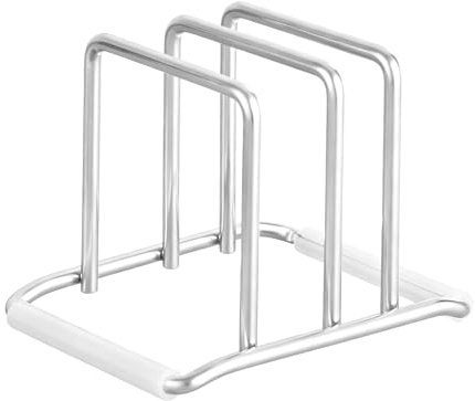 Support De Planche À Découper En Acier Inoxydable, Support De Couvercle De Cuisine, Organisateur De Planche À Découper, Acier Massif Épaissi De 6 mm, Manches En Silicone Antidérapantes Amovibles