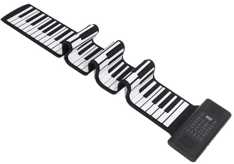 Clavier de piano portable enroulable à 88 touches – Design flexible en silicone avec écran LED, sortie MIDI, 128 tonalités et rythmes pour débutants, enfants et adultes