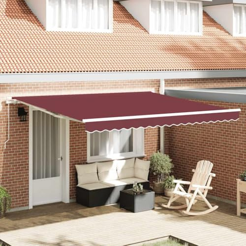 Owoxanthellate Tenda da sole 400 x 300 cm, in alluminio/poliestere, regolabile in altezza, manovella, balcone, terrazza, caffè
