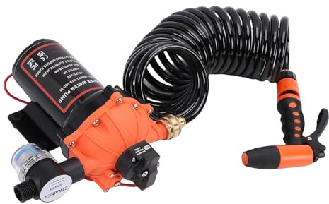GEERYZHE Kit Pompa per Lavaggio Ponte 7,5 GPM 80 PSI con Filtro Incorporato - Pompa per Lavaggio per Barche e per Impieghi Gravosi, Kit Acqua Resistente all'Acqua Salata per Rimorchi da Viaggio e