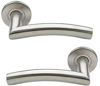 Bricard Tempo 668453 Stainless Steel Door Handles on Rosette Classic Design, stainlesssteel
