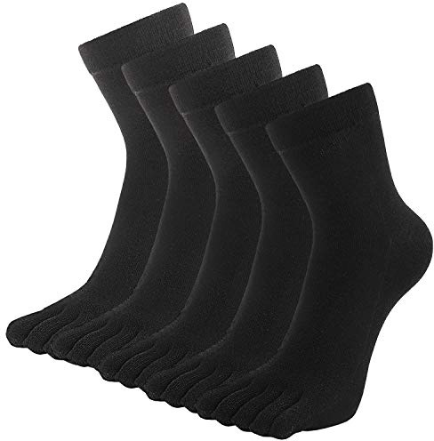 LOFIR Tåstrumpor män 5 fingrar strumpor av bomull sport skola löpning strumpor män sneakers strumpor med tår, storlek 39–47, 5 par, Färg 3, 44-47 EU