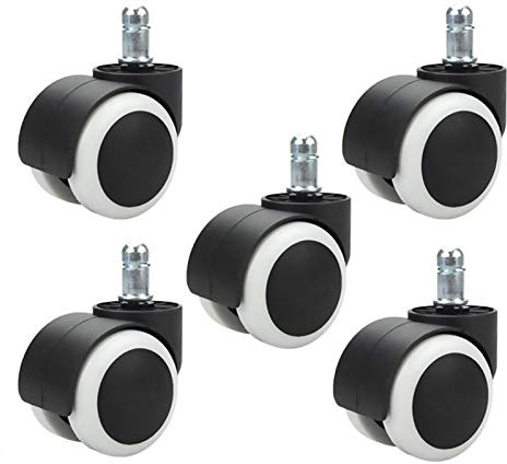 5 Stücke Bürostuhl Rollen Hartbodenrollen 11mm x 20mm 360° Bürostuhl Rollen Ersatzrollen,Leise,Kratzerfrei, Für Holzböden, Parkettböden,Fliesen Usw