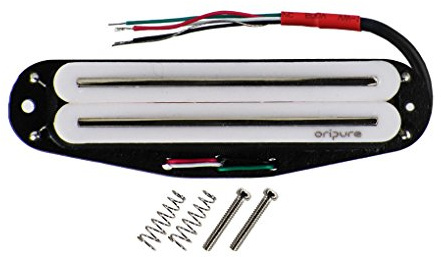 Oripure AlNiCo 5 pickup Hot Wound Dual Blade Rail Single Coil Sized Humbucker 13.6K pickup al ponte per chitarra per ST/Squier stile chitarra elettrica, bianco