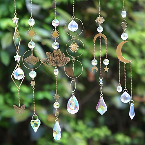 6Pieces Colorful Crystals Suncatcher Hanging for Window Crystal Ball Prism Rainbow Maker Pendants for Garden Christmas Tree Wedding Party Patio Backyard Car Home Indoor Outdoor Decoration | Crystal Ball Prism Rainbow Maker Pendant for Garden Christmas Tree Wedding Party Patio Backyard Car Home Indoor Outdoor Decor