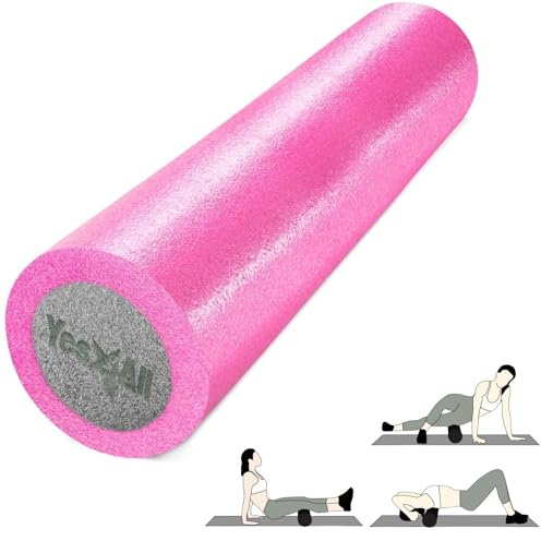 Yes4All Medium Firm PE Foam Rollers for Yoga & Pilates, Available in 12, 18, 24, 36 inch, Two-Layer PE Yoga Roller for Massage