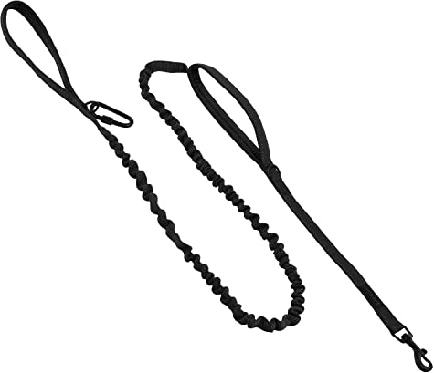 funPETic Hundeleine elastisch – Anbinden möglich, Zwei Griffe, reflektierend, für kleine Hunde - schwarz