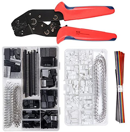 herramienta crimpadora SN-28B 0.1- 1 mm² en alicates de engarce Juego de herramientas-1550pcs 2.54mm Conectores y pines de engarce, 460pcs 2.54 mm JST-XH JST Conector Alta resistencia y buena dureza