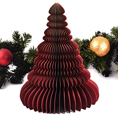 Papier-Weihnachtsbaum Grün, 30 cm - Magnetverschluss | 3D Tannenbaum-Deko | Hochwertige Weihnachtsdekoration aus Pappe für Tisch und Fenster | Premium Qualität - pajoma®