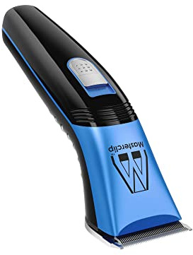 Masterclip Cordless Horse Trimmers (Blue), Ultra Quiet; Professional Grooming Kit with Lightweight Trimmer. Rechargeable Showmate II Clipper for trimming Horses and Ponies (Showmate-II-Blue)