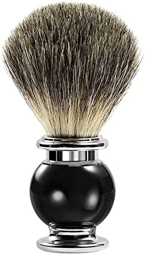 GRUTTI Rasierpinsel – Veganer Dachshaar-Imitat mit Ergonomischem Griff