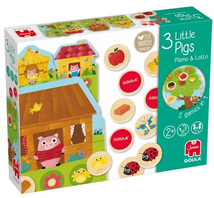 Goula - Die 3 kleinen Schweinchen Memo & Lotto - Kinder-Brettspiel - ab 2 Jahren