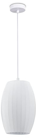 Paco Home Hängelampe Pendellampe Pendelleuchte Wohnzimmer Schlafzimmer Esszimmer Modern Lampenschirm Nylon Uni E27, Lampenart:Pendelleuchte - Typ 4, Farbe:Weiß
