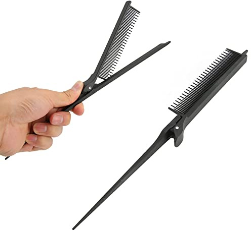 Hair Brush and Comb,Rat Tail Comb Salon Hairdressing Comb Hair Thinning Comb Hair Cutter Comb Rat Tail Teasing Clip Comb Professional Black Hair Salon Plastic Highlighting Comb