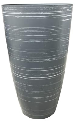 SG Traders Stylish Tall Plastic Plant Pot Garden Patio Planters Elegant Gardening Planter Accessory for Flowers Herbs Trees Plants Patio Suitable for Outdoor Use H 54cm x W 30cm
