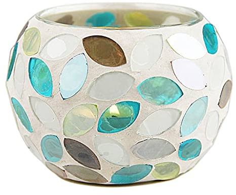 HEXEH Kerzenhalterhalter Handgemachtes Blatt Rundglas Kerzenhalter Romantische Esszimmer Wohnzimmer Dekoration Tischdekoration Aroma Kerze Cup Kandelaber