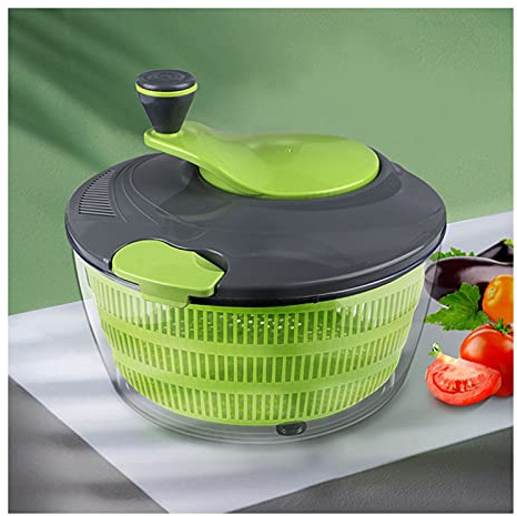 Essoreuse à Salade Multi-Usage Grande Essoreuse à Laitue Domestique 4 L Séchoir Rapide Facile à Nettoyer, Lave-Vaisselle Lave-Salade Sèche-linge Idéal for Les Légumes et les Fruits, Rotation de Cuisin