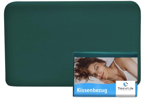 Kissenbezug 40x25 Meergrün Einzelpack für VOLAR Reisekissen | Mako-Baumwolle (Double Jersey), Bügelfrei & trocknergeeignet, Kissenhülle mit Reißverschluss, Oeko-Tex Zertifiziert