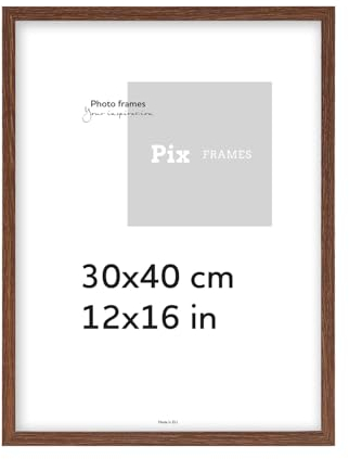Pix FRAMES Photo 30x40 cm - Cadre Poster Bois avec Vitres en Acrylique - Élégant à Suspendre et à Poster - Portrait Moderne - Marron