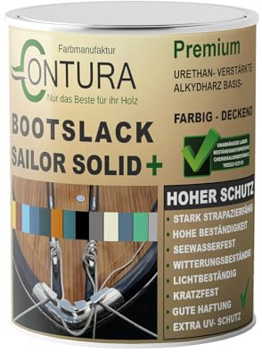Contura Bootslack Farbig SEIDENMATT Yacht- Buntlack Metall Holz GFK Holzlack Boot Farblos (Farblos, 500ml.)
