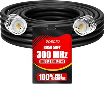 Foboiu RG58 Coaxial Cable 50FT, CB Antenna Cable, PL259 UHF Male-to-Male CB Coax, 50 Ohm Coax, Including 30FT/50FT/75FT/100FT Extender for Antenna Analyzers,SWR Meters