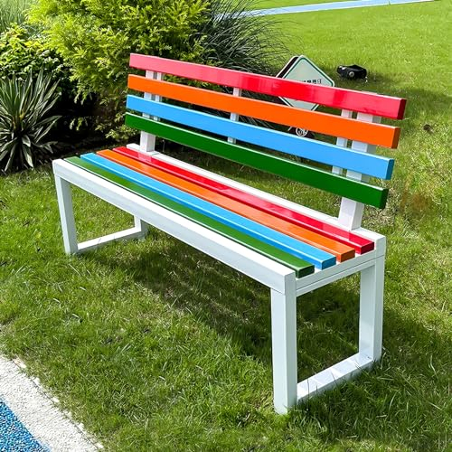 LLZJDDPLY Patio Gartenbank Metall, Parkbank mit Rückenlehne, Ruhebank Retro-Stil for 2-3 Sitzer, Gartenmöbel Bänke for Garten, Park, Balkon (Color : A, Size : 1M)