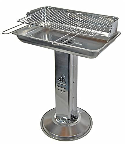 CHUNCIN - Parrilla de pie de acero inoxidable para barbacoa, ajuste de altura, barbacoa de carbón, portátil, apta para 5 10 personas, campamento, fiesta, picnic, cocina, 48 x 11.35 pulgadas
