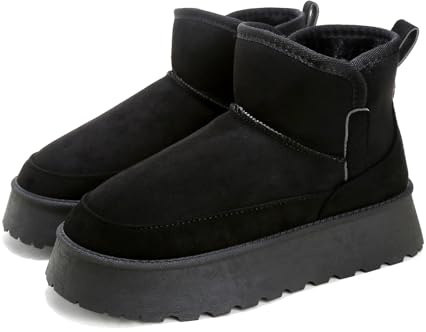 Jifenkla Botas de Nieve Mujer,Botines con diseño de encaje ondulado de moda，Forradas con Pelo Botas de Invierno,Impermeables Antideslizantes Zapatos,Senderismo Deportes Trekking