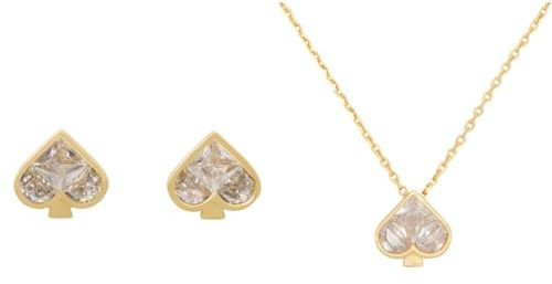 Kate Spade New York So Spade Studs & Pendant, Clear/Gold