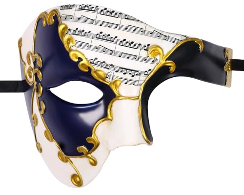 Oidea Masque de bal masqué pour homme : fantôme de l'opéra, masque de fête d'Halloween, masque vénitien pour carnaval, Mardi Gras