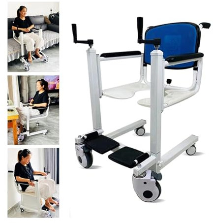 Fauteuil roulant de levage, fauteuil roulant réglable en hauteur de 30 cm avec coussin, pour voyage, toilette, bain, traitement, soins infirmiers, travail