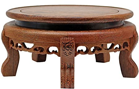 Présentoir à Plantes en Bois If, Base Ronde pour Vase, théière, Pot, bonsaï