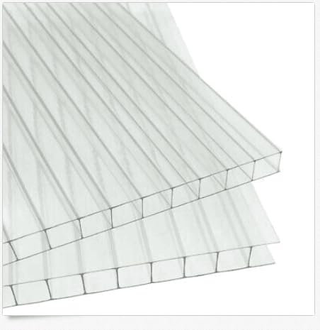 Doppelstegplatten für Gewächshaus, 4 mm, 122 x 61 cm, 14 Stück, Polycarbonat, Transparent