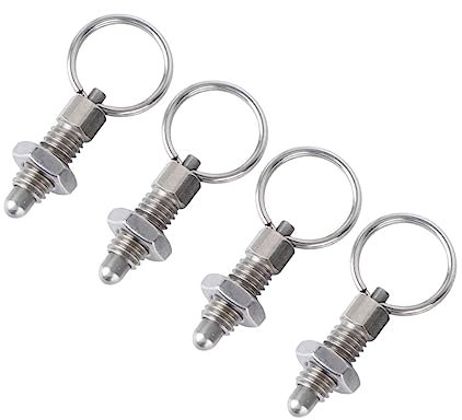 NUOBESTY 4piezas Pin De Posicionamiento Acero Inoxidable Con Resorte y Anillo Para Maquinaria Eje Indexado y Fácil Instalación