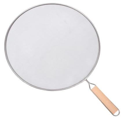 LOVIVER Splatter Screen for Frying Pan Splatter Guard with Comfortable Grip Handle Kitchen Supplies Oil Splash Cover, Diameter 21cm