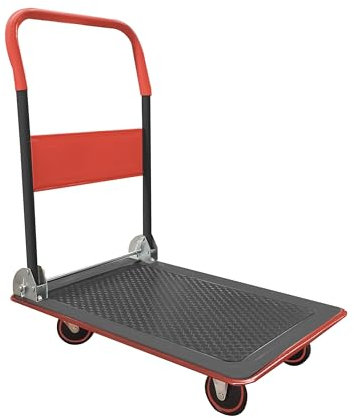 Fenixshop24 Carrello da trasporto pieghevole con piattaforma e ruote girevoli a 360°- carichi fino a 200 Kg - struttura in acciaio.