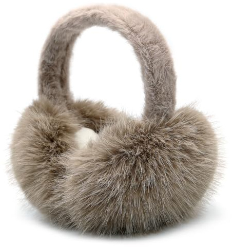 SEYUFN Plüsch Ohrenschützer Damen Winter Ohrenwärmer Faltbare Ohrenschützer Damen Earmuffs Weich Teenager-Mädchen (Braun)