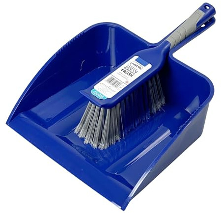 Outdoor Dustpan & Brush Set by Addis – Heavy Duty Yard Sweeper with Wide Stiff Bristle Brush & Large Dustpan – Patio, Driveway, Garden, Decking, Garage & Outdoor Floor Cleaning Tools – Durable Design
