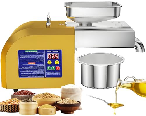 vnmudzeo Molino Inteligente De Aceite De Oliva, con Rendimiento De 6 Kg/H A 9 Kg/H, Prensa AutomáTica De Aceite De 800 W/1100 W, para Uso Comunitario 9kg/h