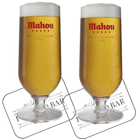 Laurie's Pub and Bar Accessories 2 vasos de cerveza Mahou