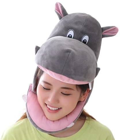 Gorro De Hipopótamo De Dibujos Animados: Gorro Ďe Peluche Suave Y Adorable, Accesorio Divertido Para Disfraz Đe Animal, Ģorro Transpirable Para Cosplay | Equipo Confiable Ṕara Fiestas D́e Cumpleaños,