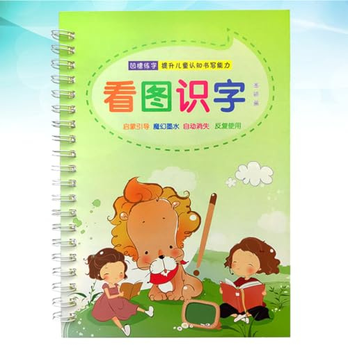 Kisangel Magisches Groove Copybook Schreibübungsbuch für Vorschulkinder Kalligrafie Übungsheft Hellgrün aus Langlebigem Material Schreiben Lernen mit Bildzeichen