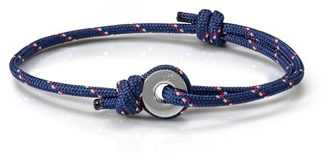 Eighty Eight Degrees Bracciale con Redancia Nautica, Bracciale in Corda Resistente per Appassionati di Vela, Regolabile, Fatto a Mano nel Regno Unito