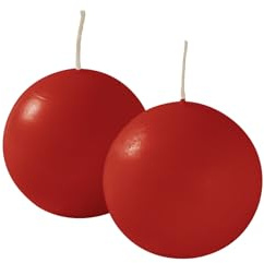 Cereria Di Giorgio - 12 Candele Sfera - Diametro 4.5 cm - Colore Rosso - Durata 5 Ore