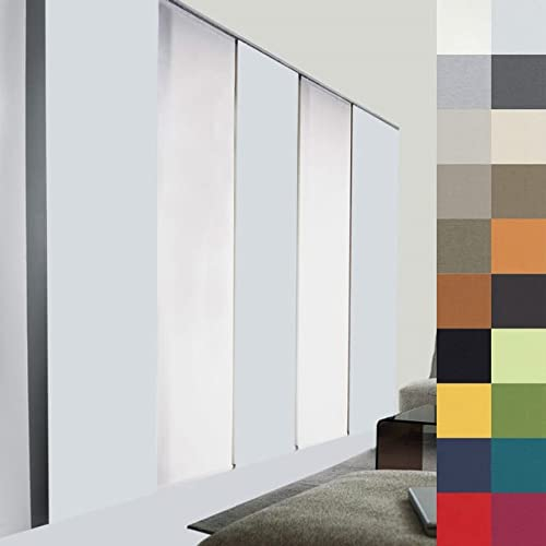 Sun World Schiebegardine nach Maß, Verdunkelungsgardine, Maßanfertigung, Schiebevorhang zur Verdunkelung, Flächenvorhang, Raumteiler, Blickdicht (232cm Höhe x 70cm Breite/Light Grey)